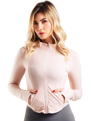 SUETER SOLID ZIP HERO ROSADO CLARO