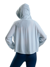 SUETER TRANSPARENTE LIGERO CON CAPUCHA HERO AZUL