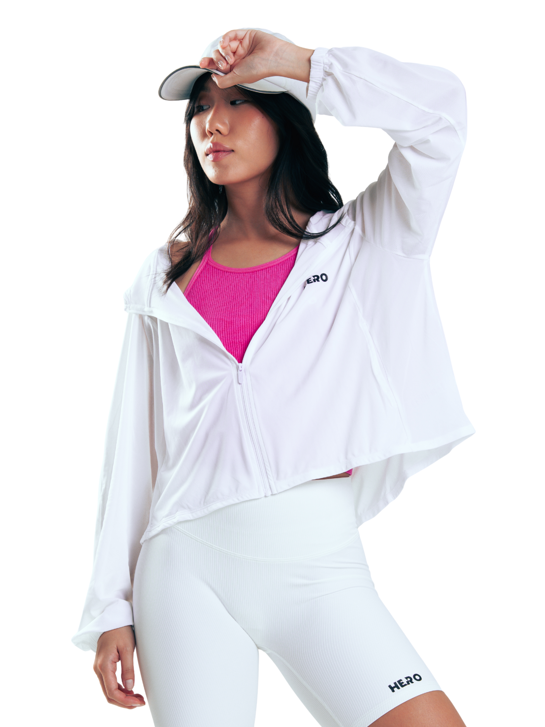 SUETER TRANSPARENTE LIGERO CON CAPUCHA HERO BLANCO
