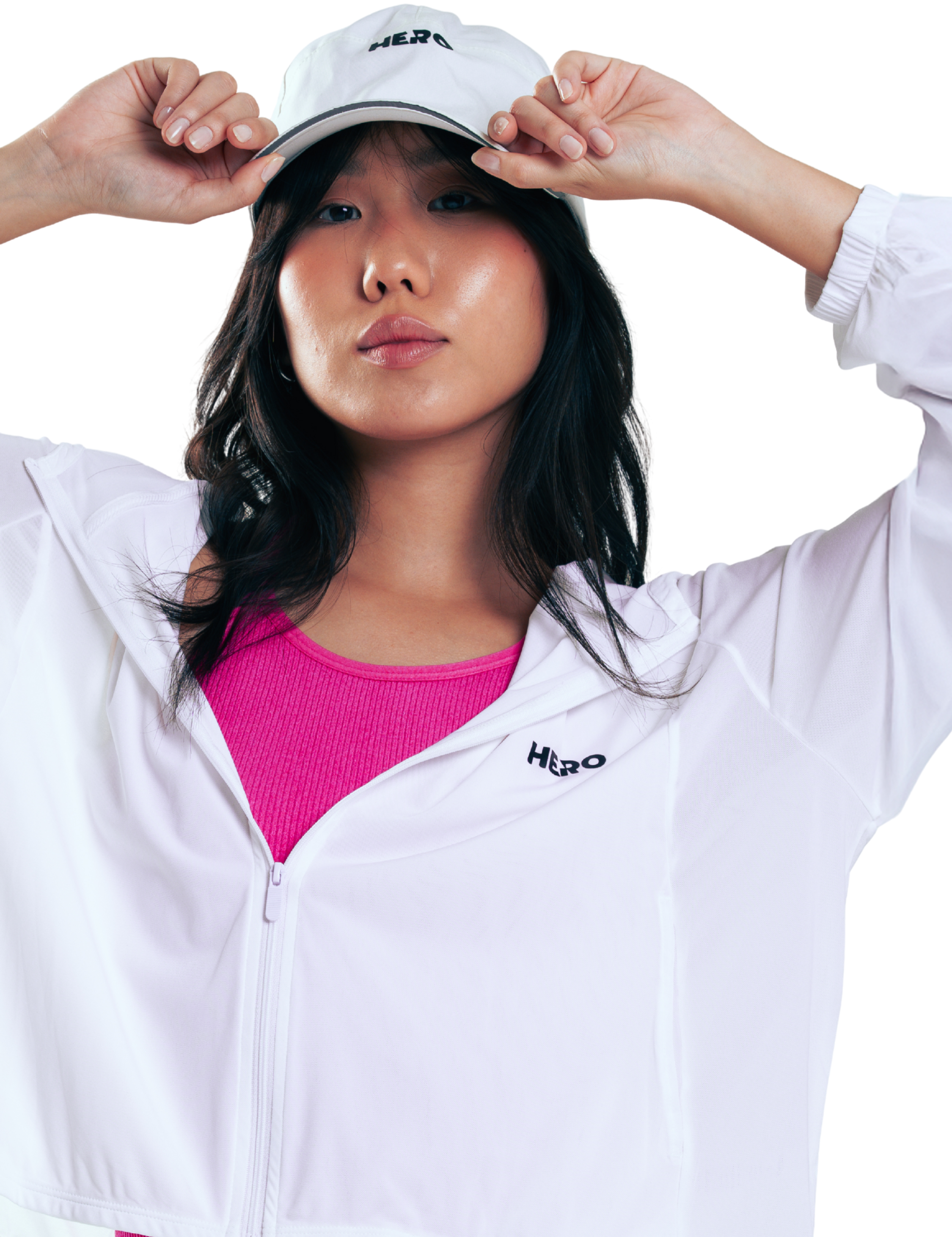 SUETER TRANSPARENTE LIGERO CON CAPUCHA HERO BLANCO