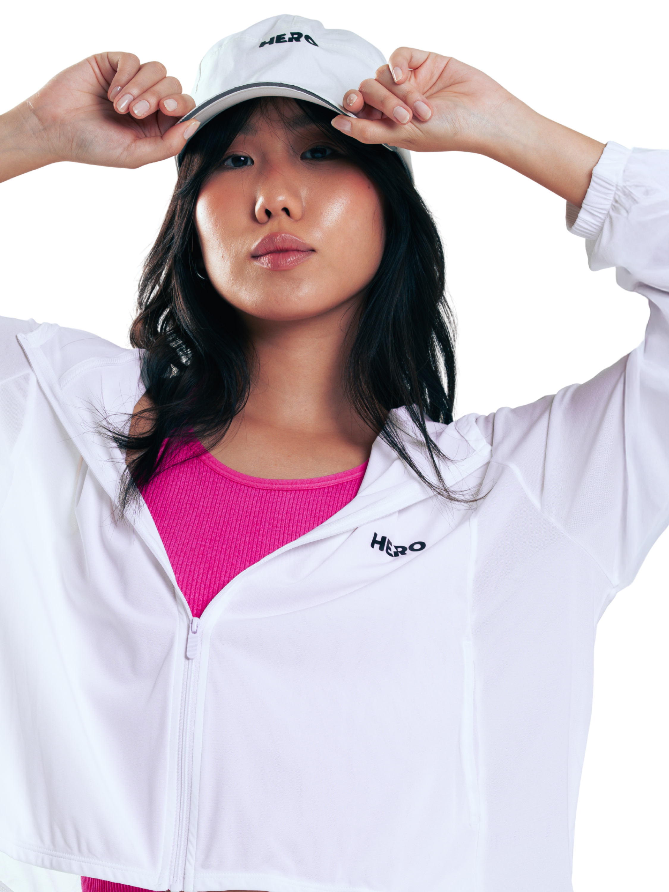 SUETER TRANSPARENTE LIGERO CON CAPUCHA HERO BLANCO