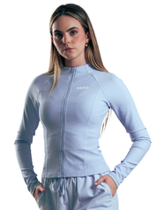 SUETER ZIPPER ACANALADO HERO AZUL BEBE