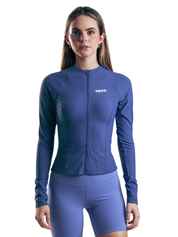 SUETER ZIPPER ACANALADO HERO AZUL