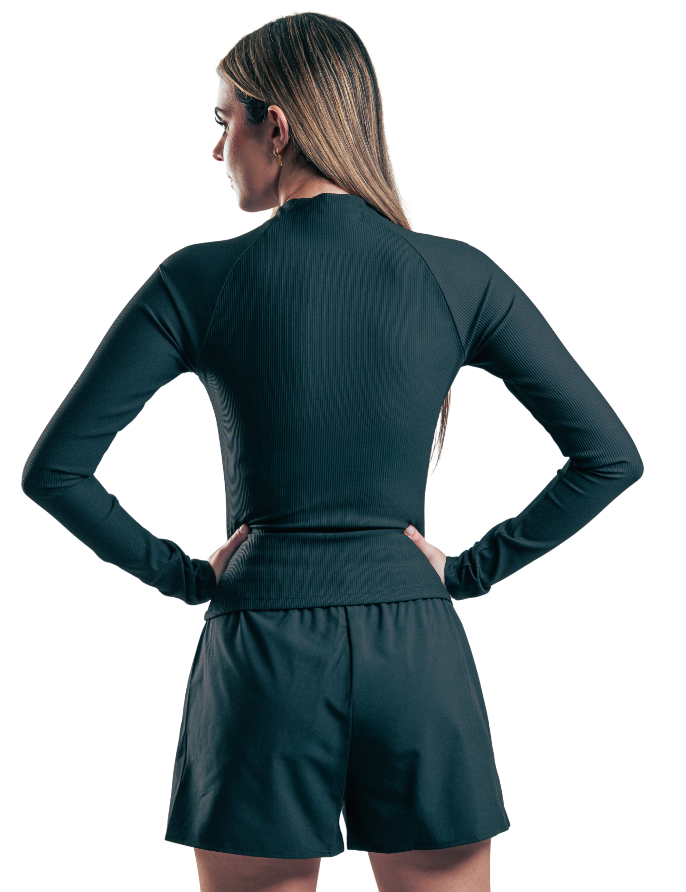 SUETER ZIPPER ACANALADO HERO NEGRO