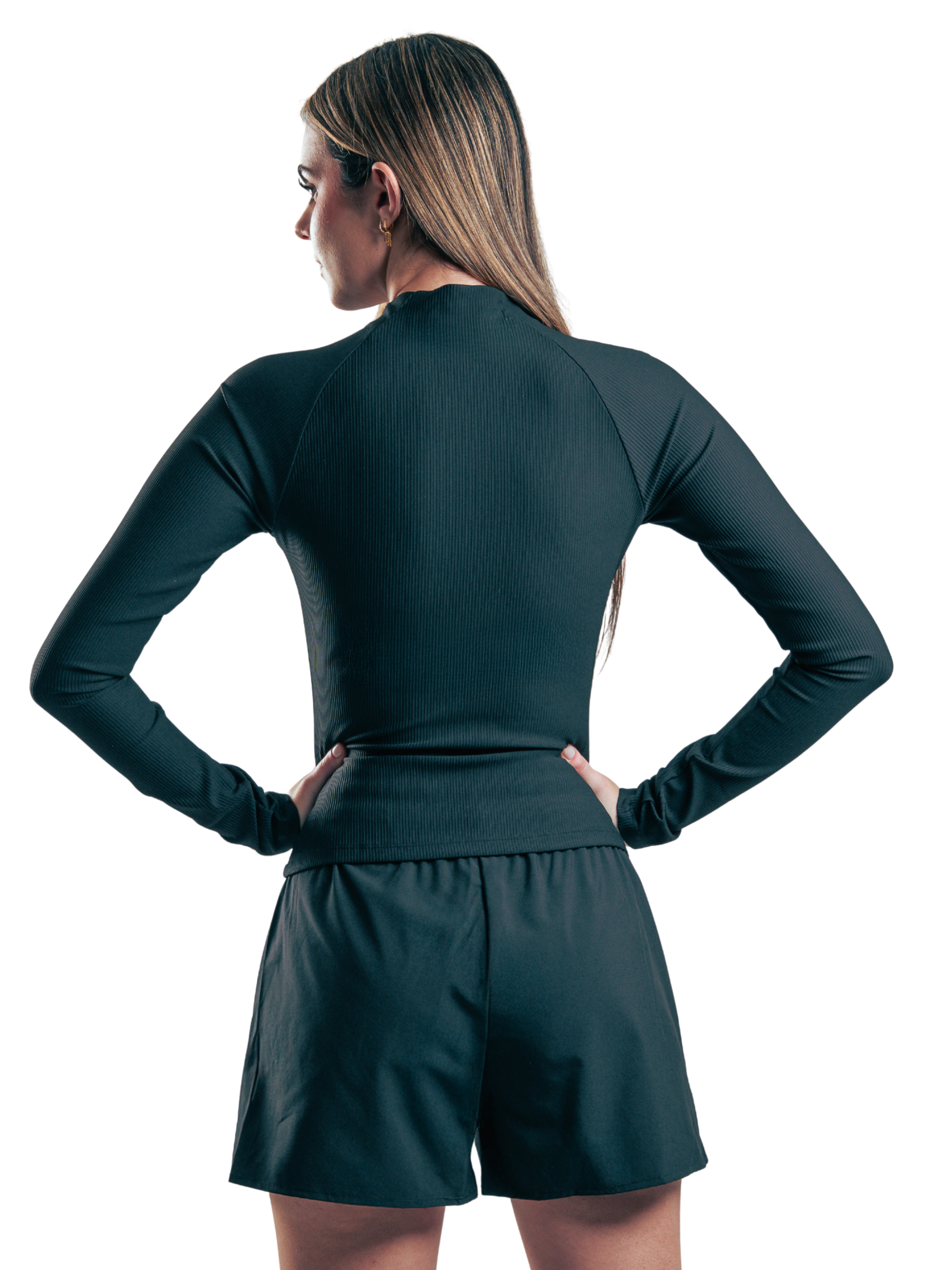 SUETER ZIPPER ACANALADO HERO NEGRO