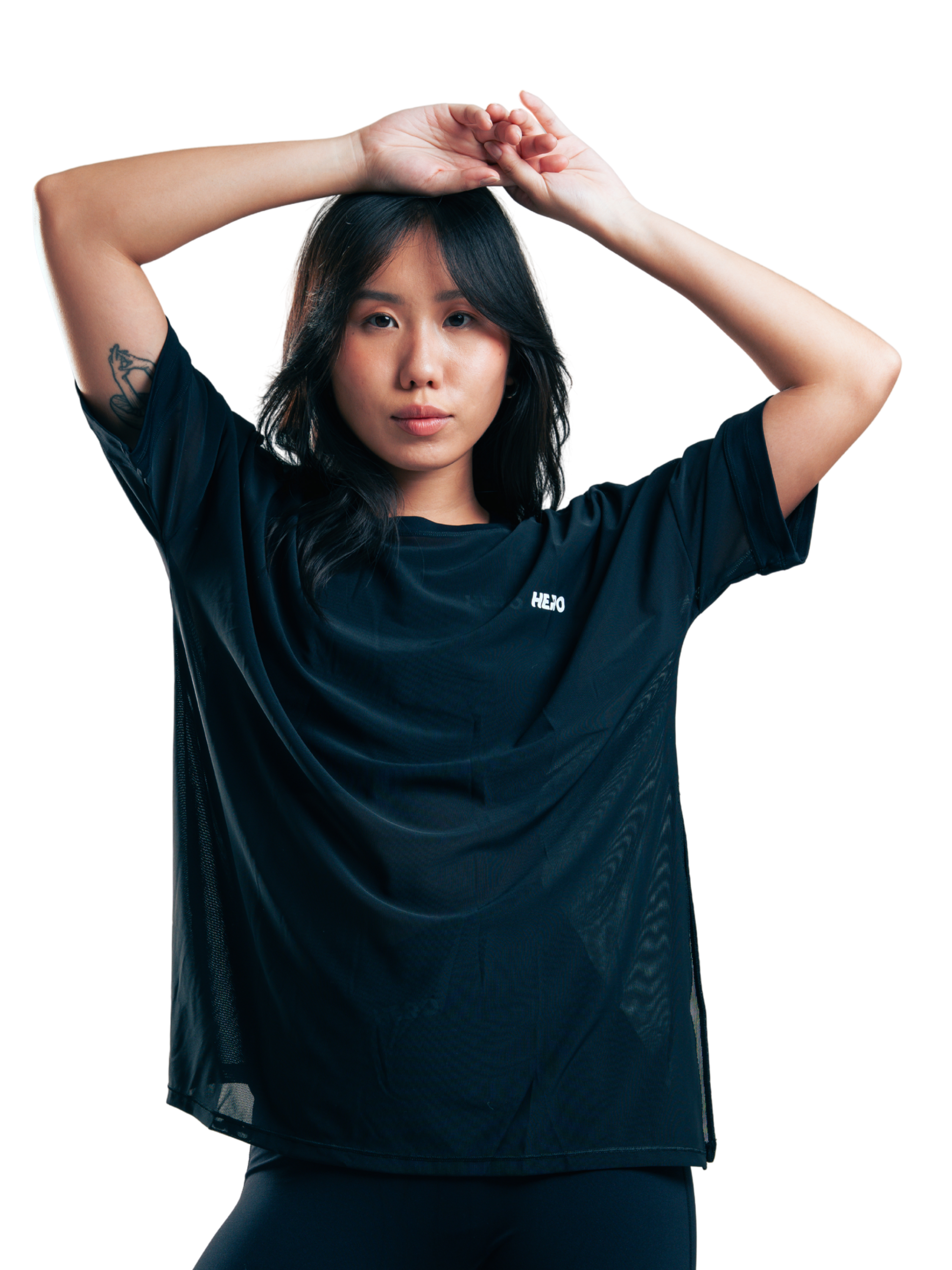 T-SHIRT MESH SPLIT HERO NEGRO