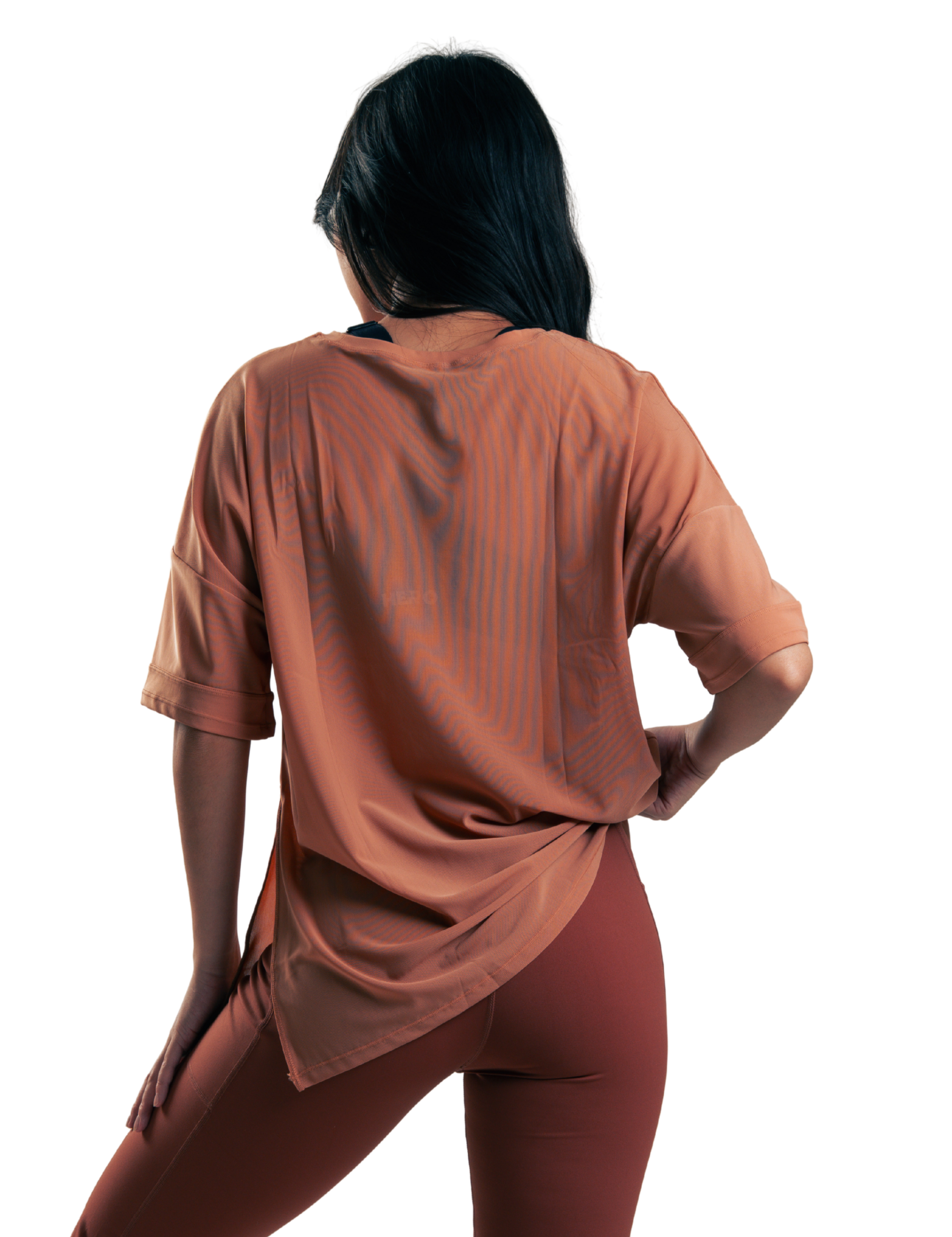 T-SHIRT MESH SPLIT HERO TERRACOTA
