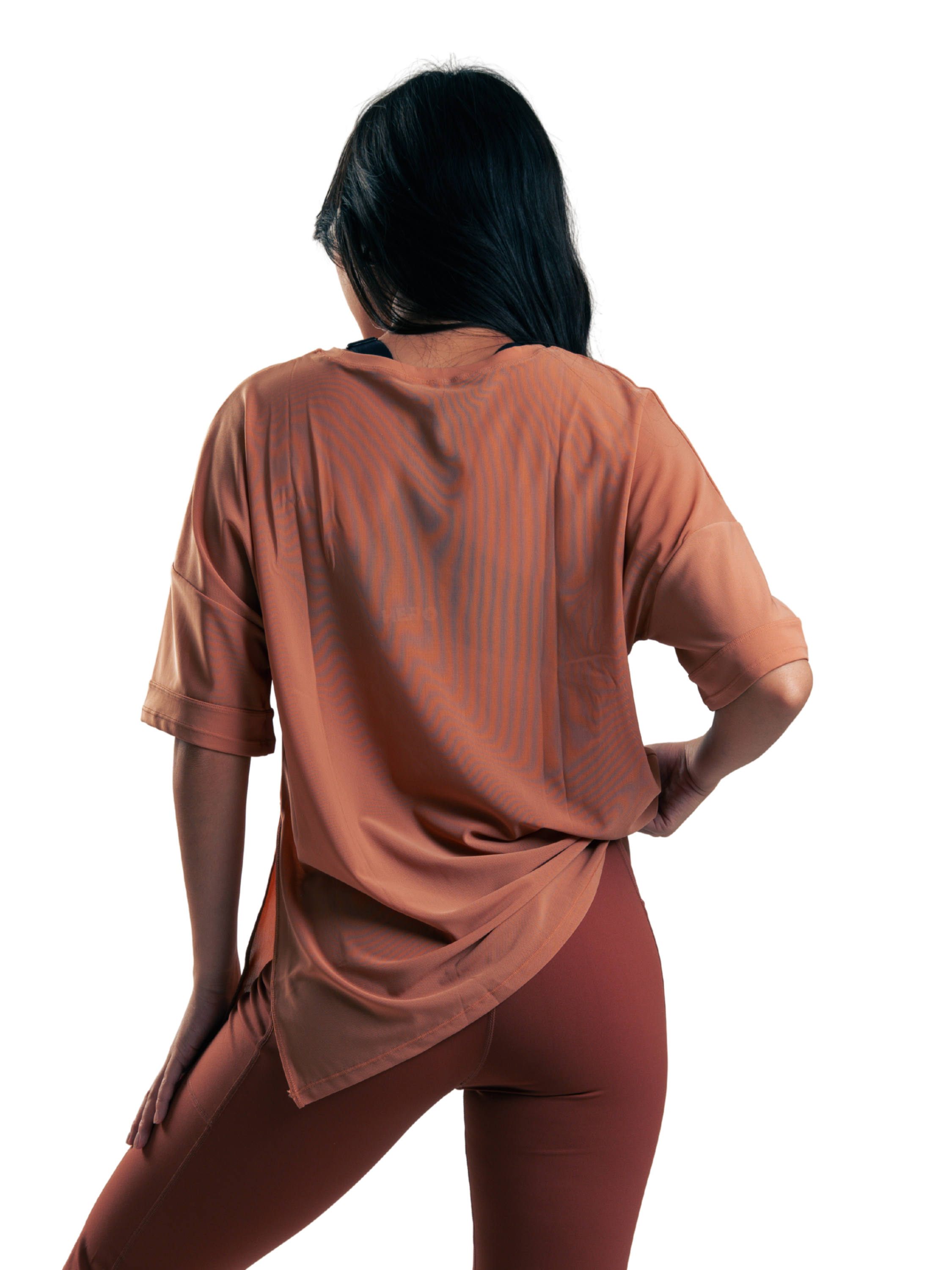 T-SHIRT MESH SPLIT HERO TERRACOTA
