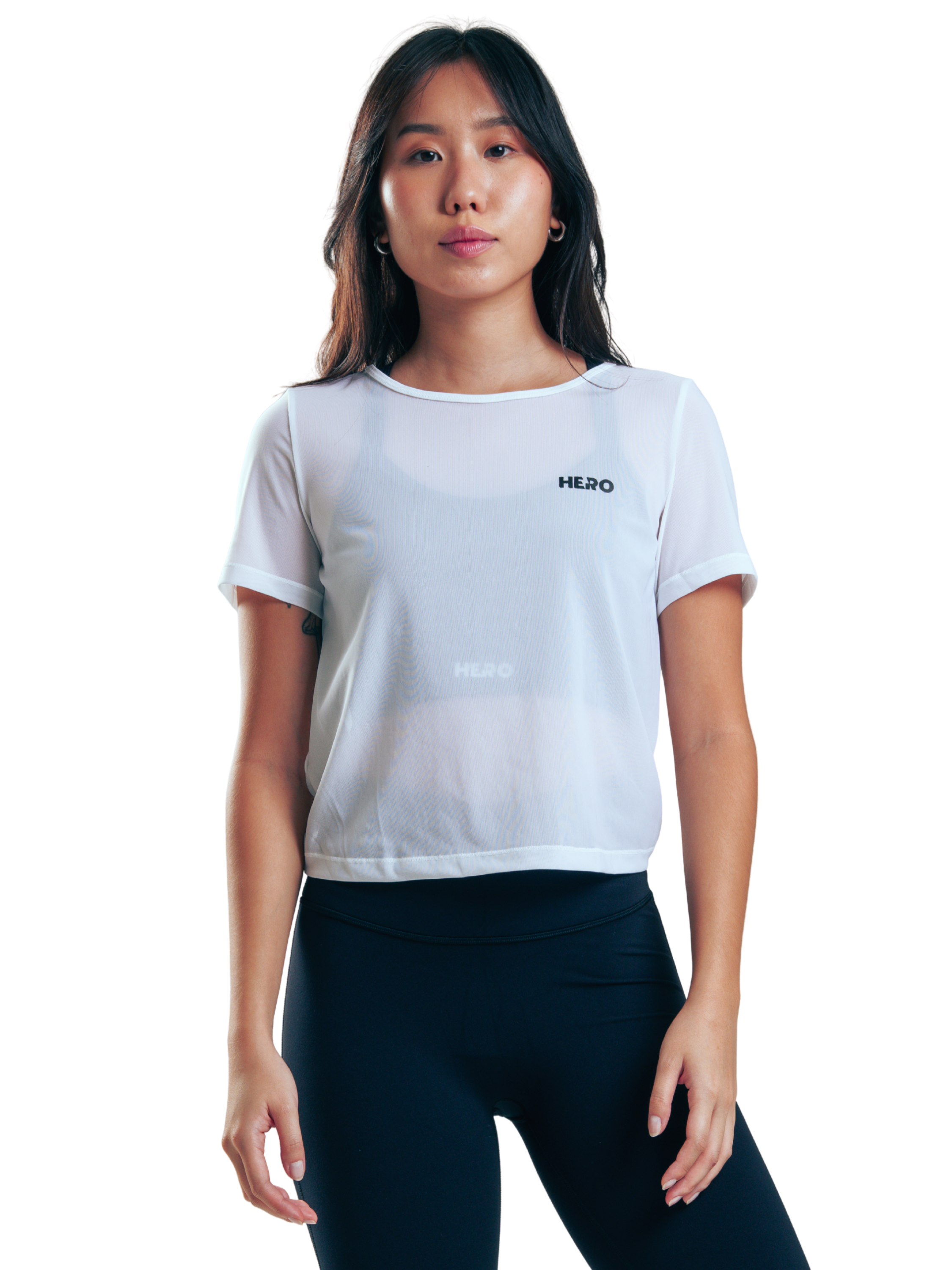 TEE MESH CROP HERO BLANCO