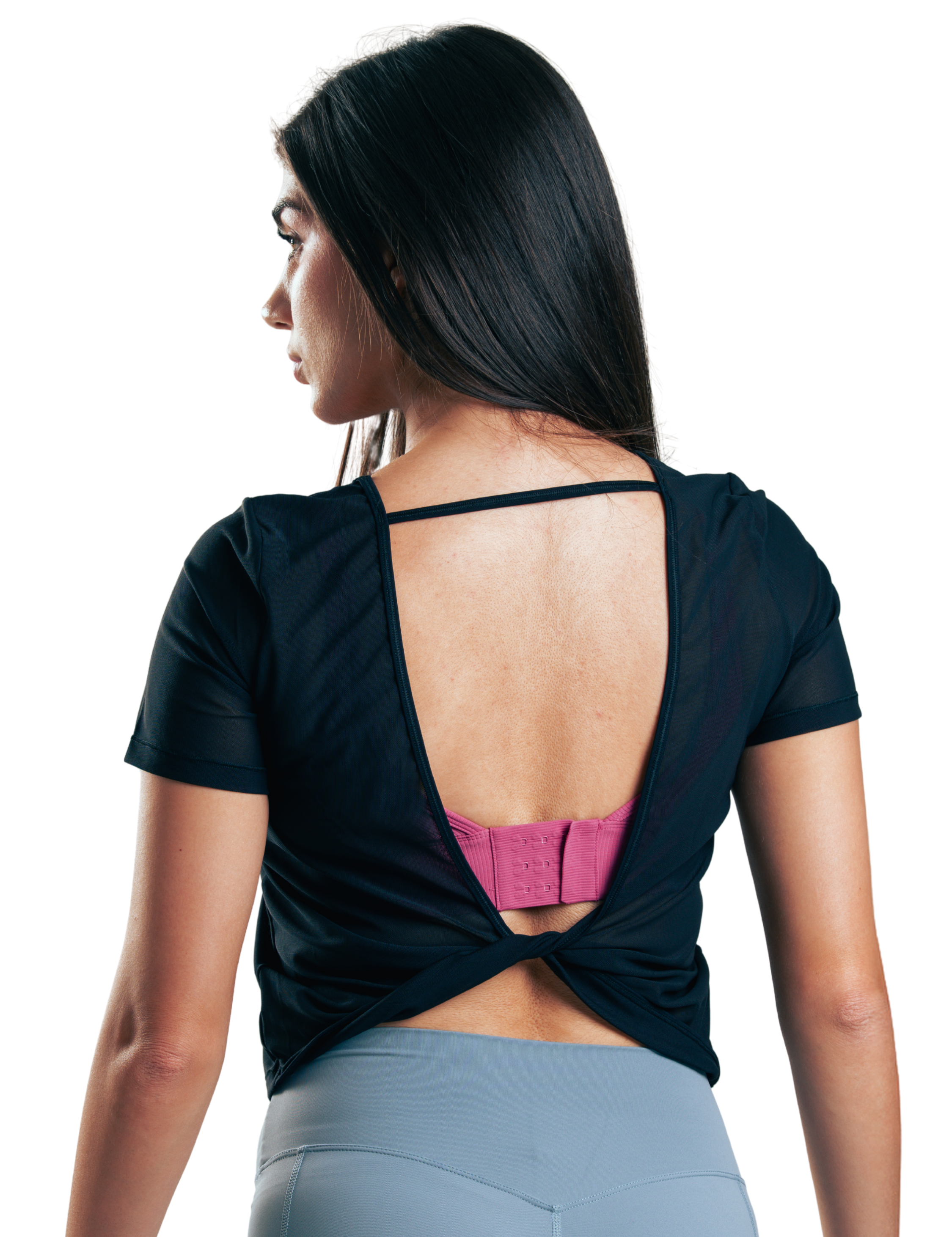 TEE MESH CROP HERO NEGRO