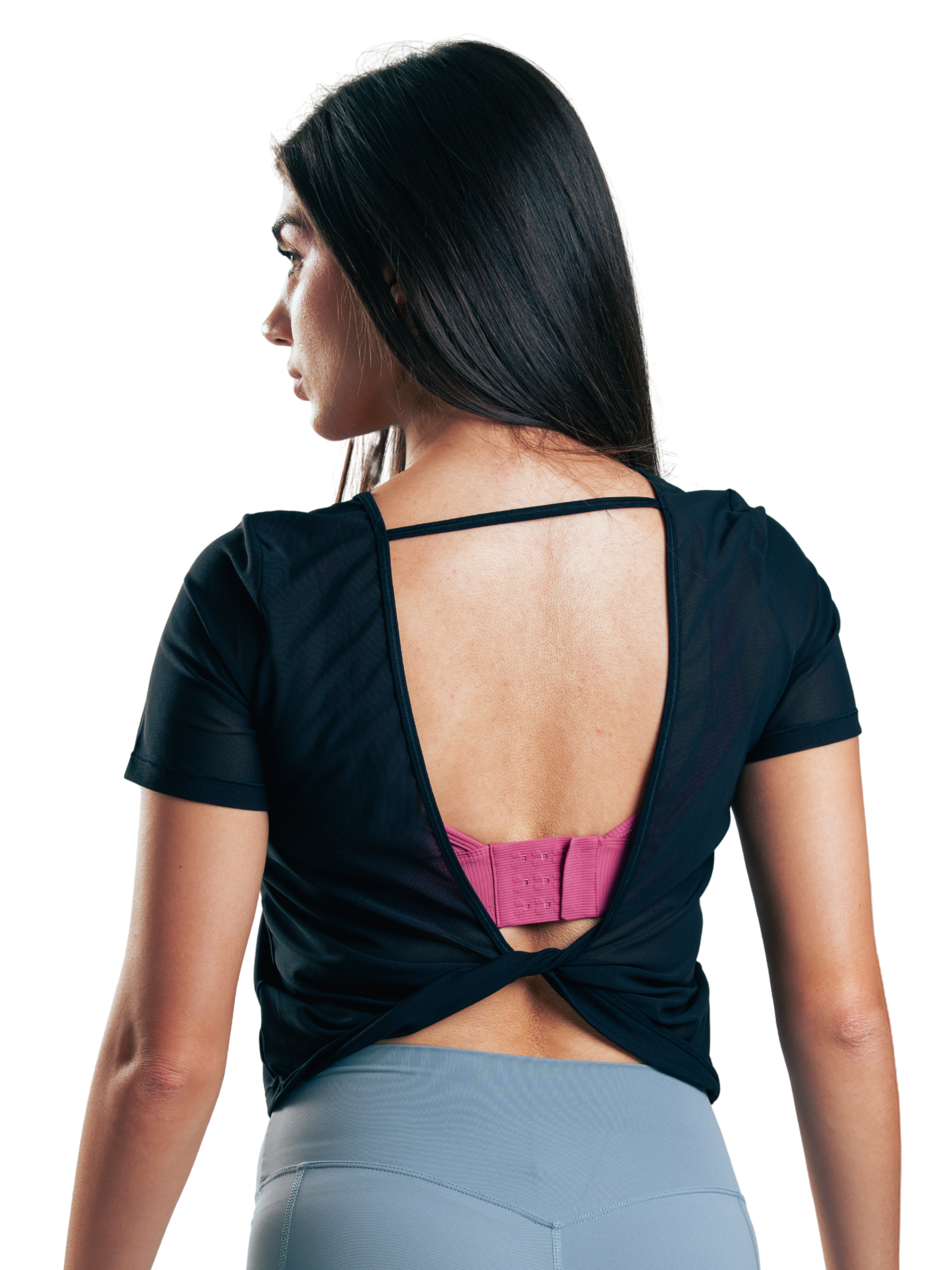 TEE MESH CROP HERO NEGRO