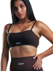 TOP CROP RIBBED HERO MARRON