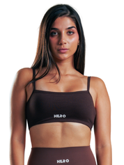 TOP CROP RIBBED HERO MARRON