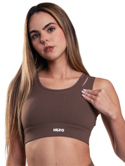 TOP HALTER PRO HERO MARRON