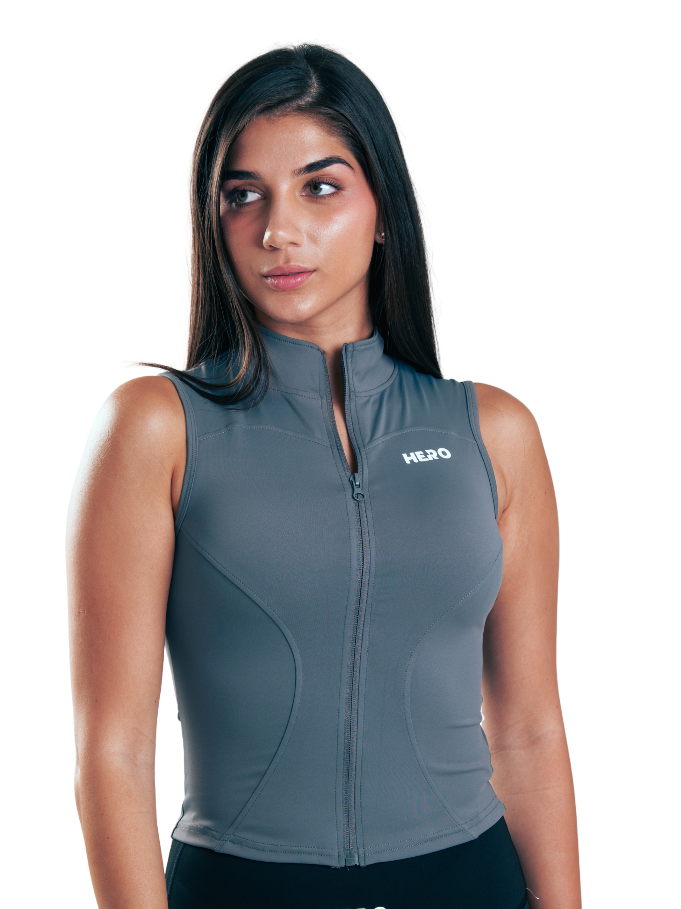 TOP NECK ZIPPER HERO GRIS