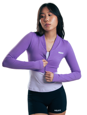 TOP ZIP CUELLO V HERO MORADO