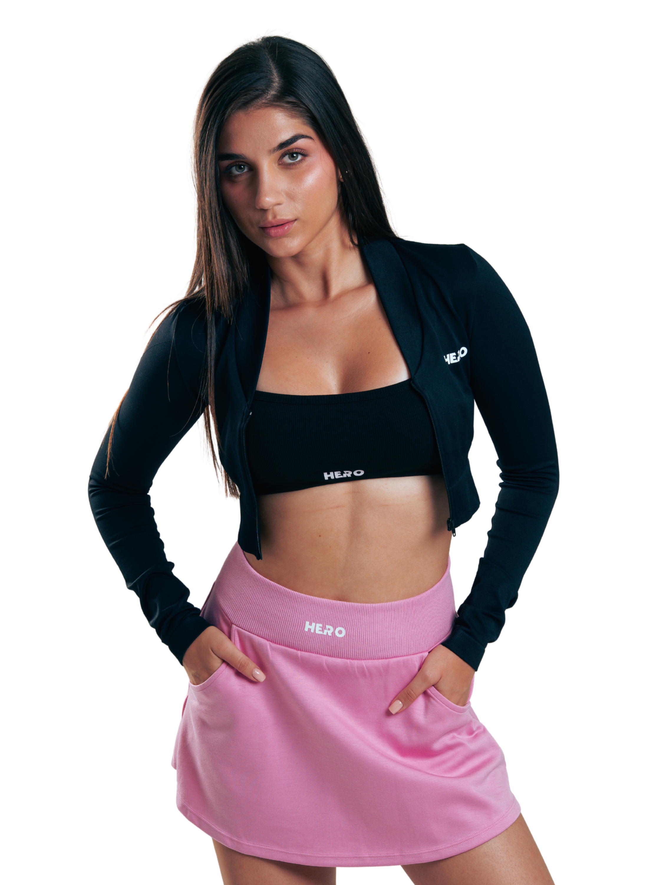 TOP ZIP CUELLO V HERO NEGRO