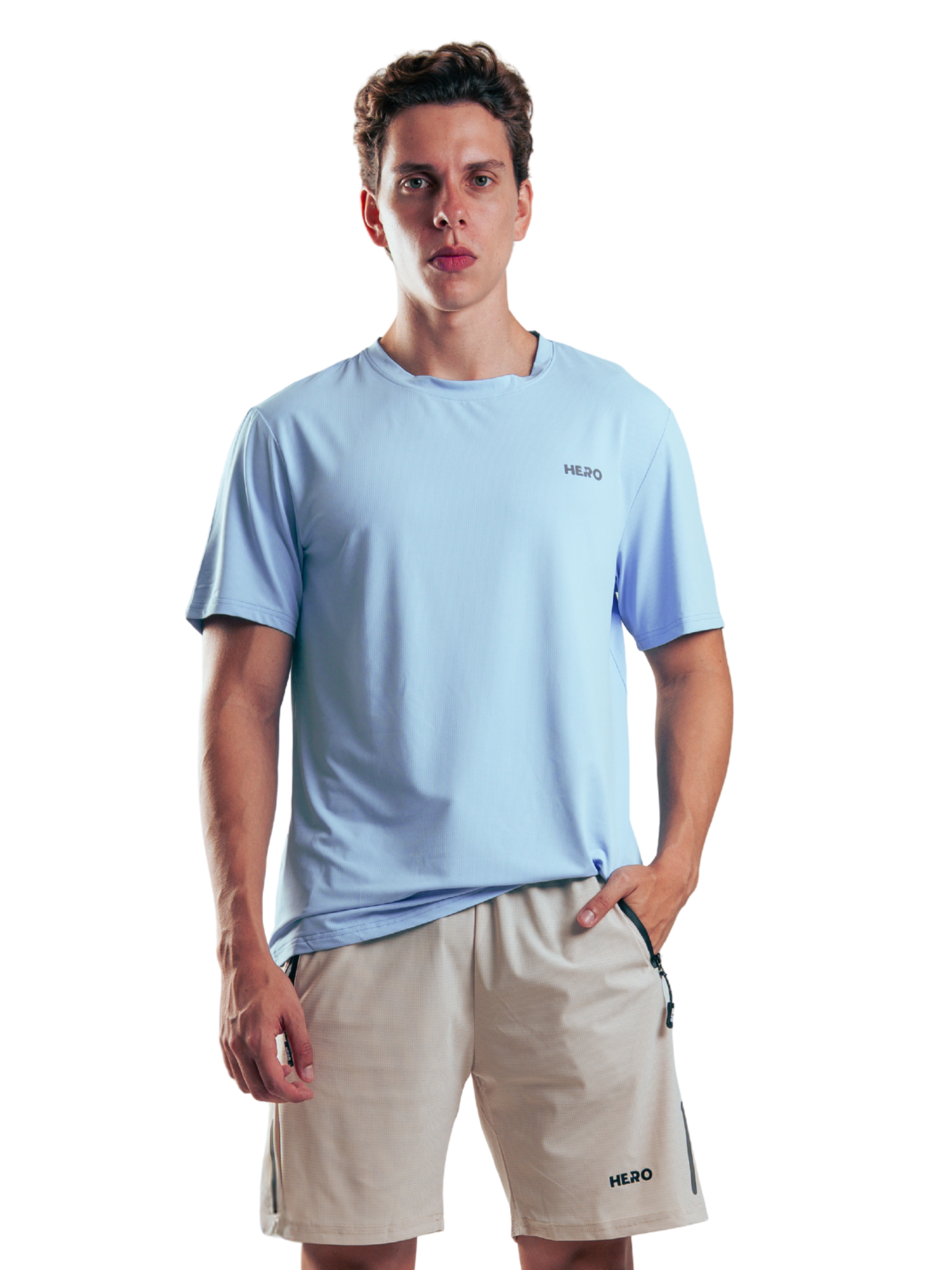 T SHIRT MEN BASIC HERO AZUL