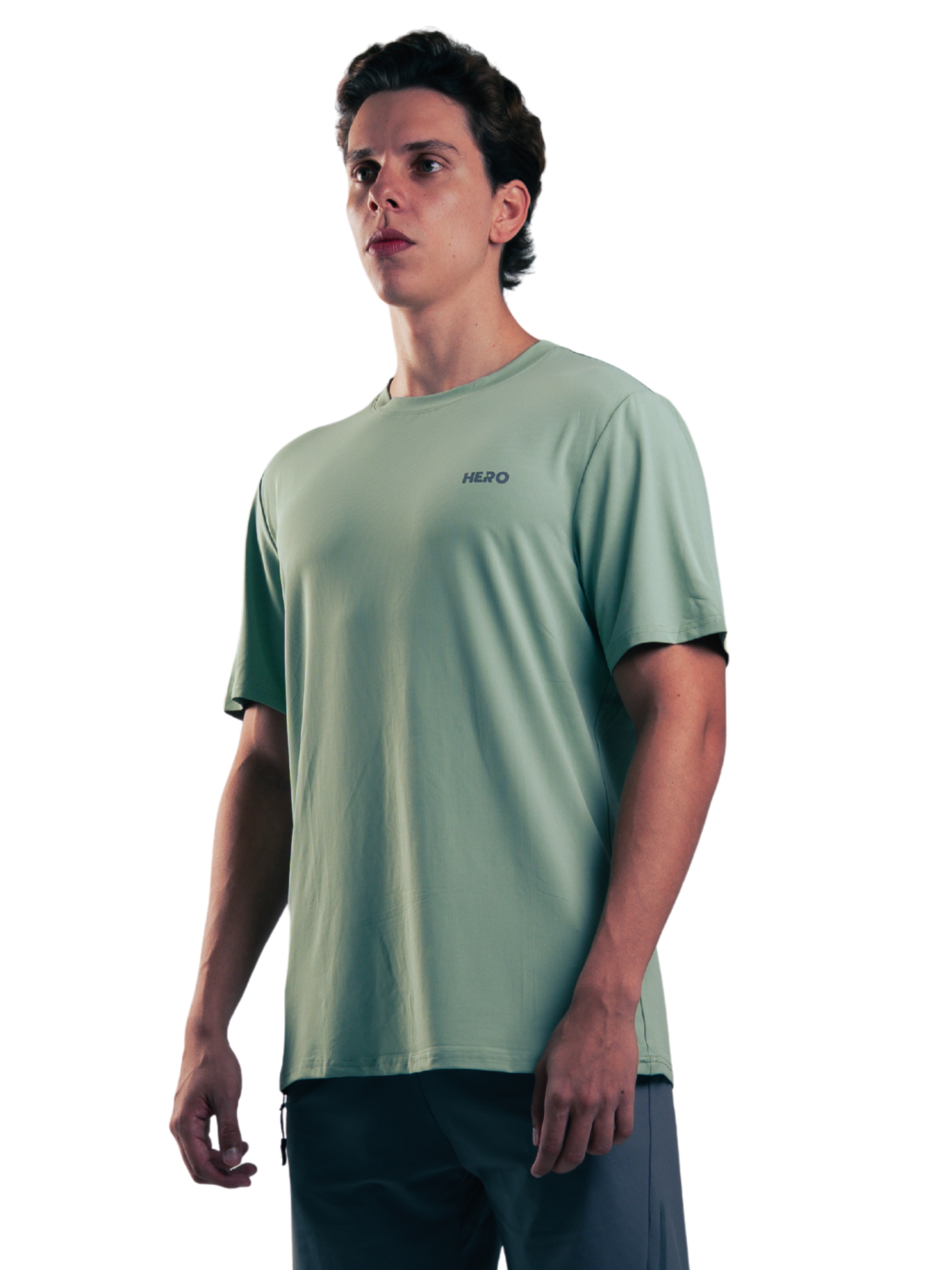 T SHIRT MEN BASIC HERO VERDE