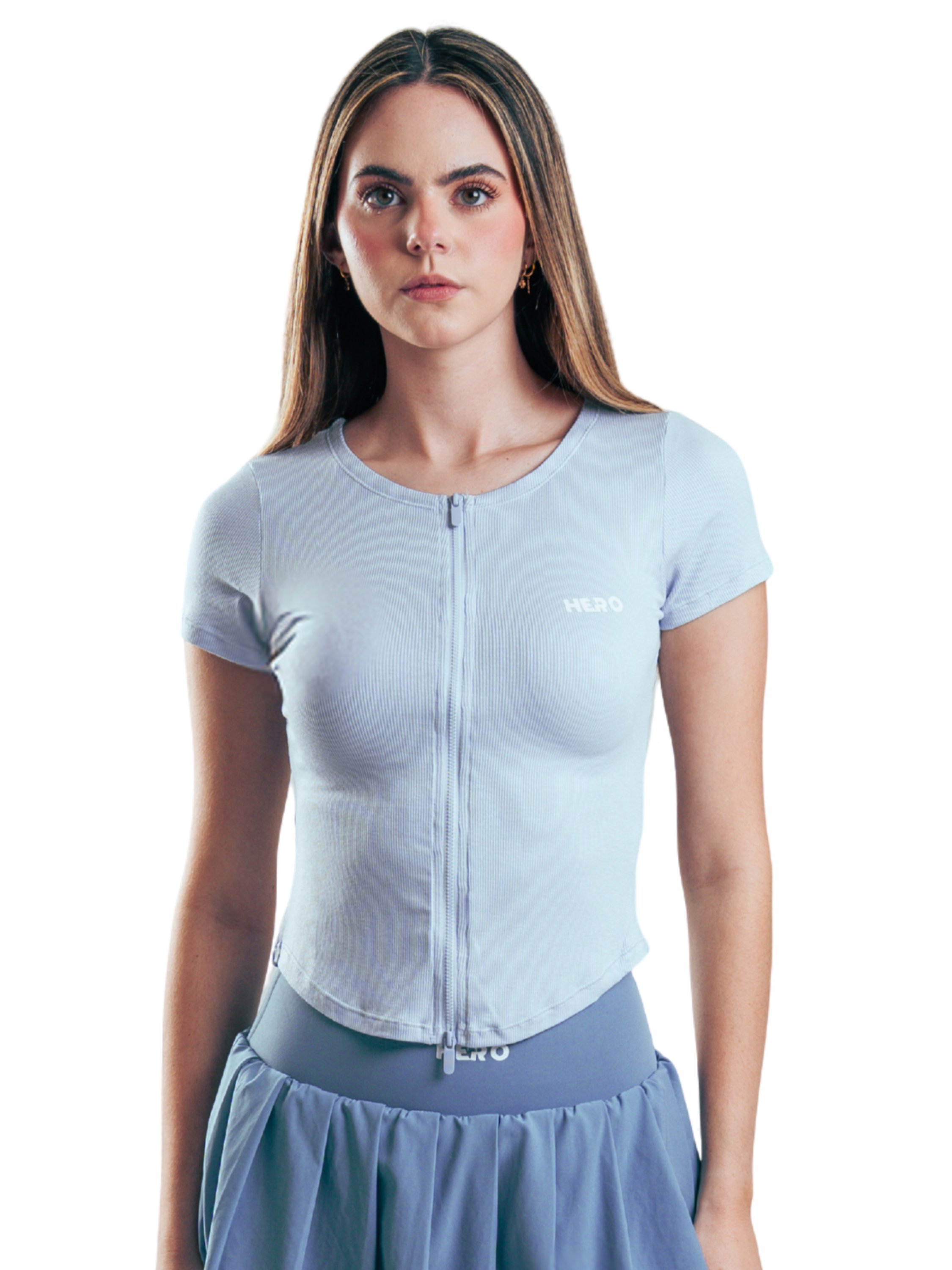 YOGA ZIP TOP HERO AZUL BEBE