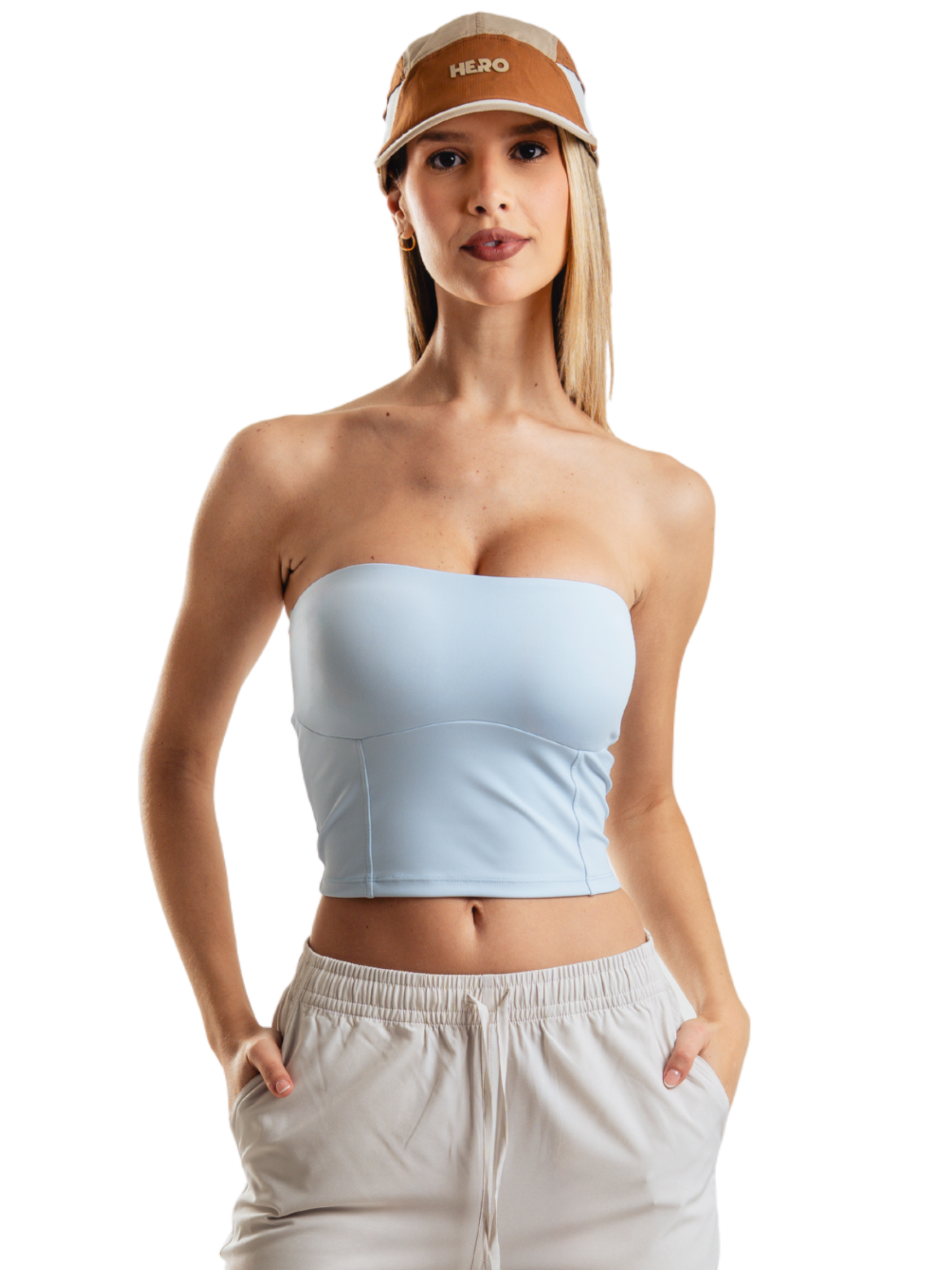 TOP ZENITH STRAPLESS HERO AZUL BEBE
