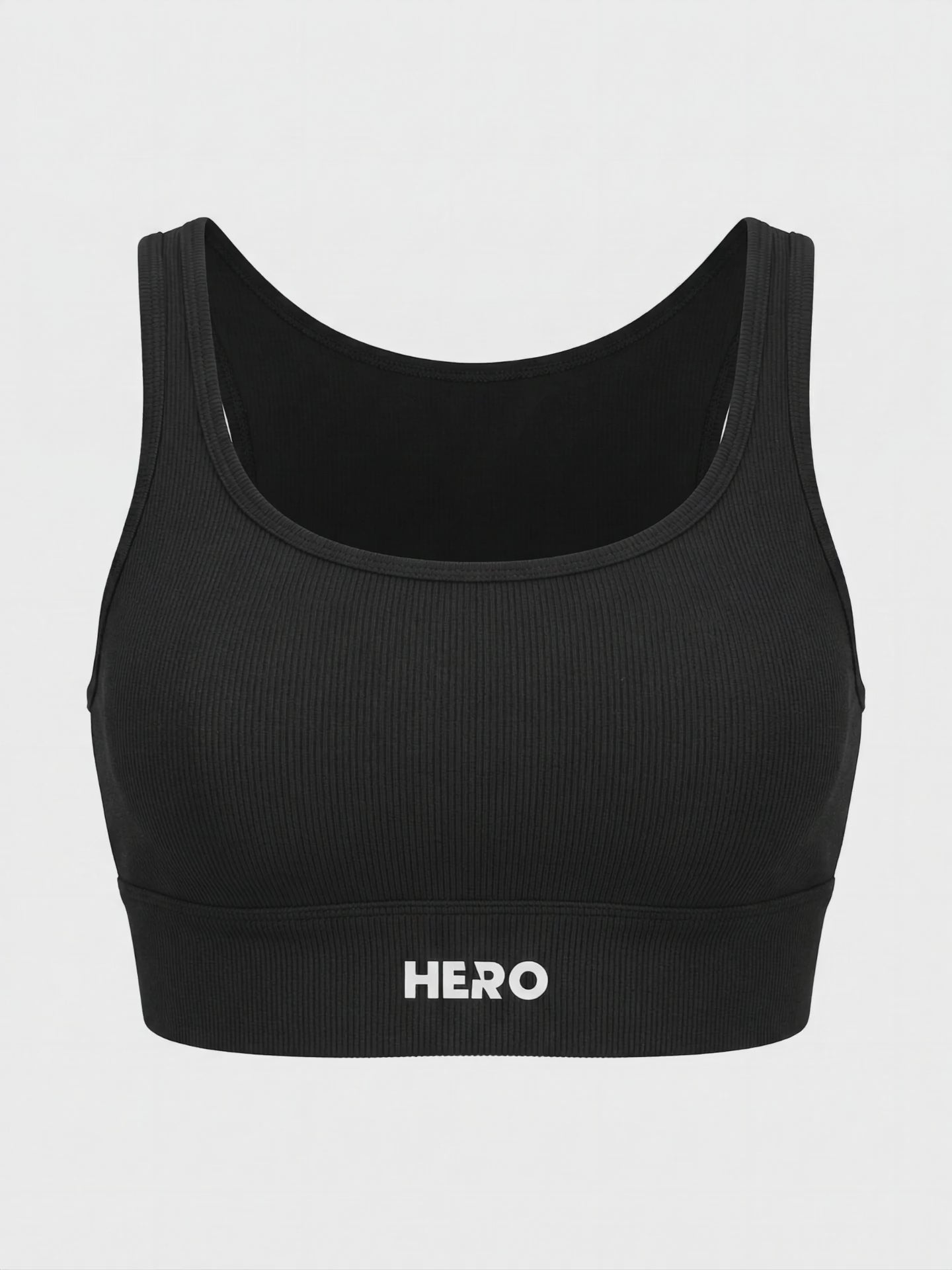 CROP TOP RIBBED HERO NEGRO