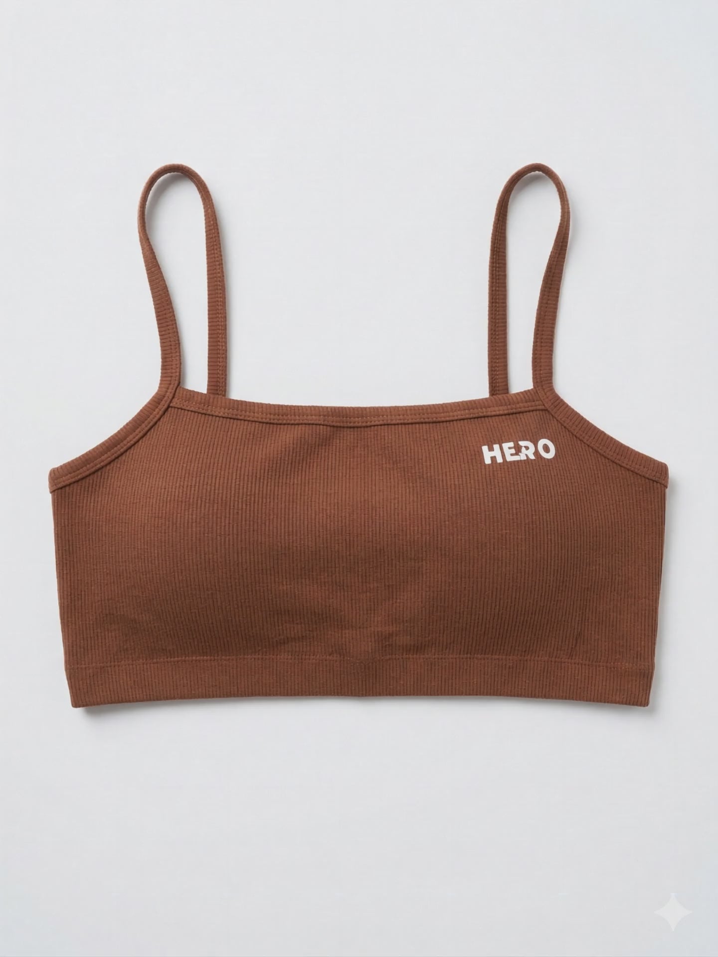 CROP TOP ACANALADO HERO MARRON CLARO