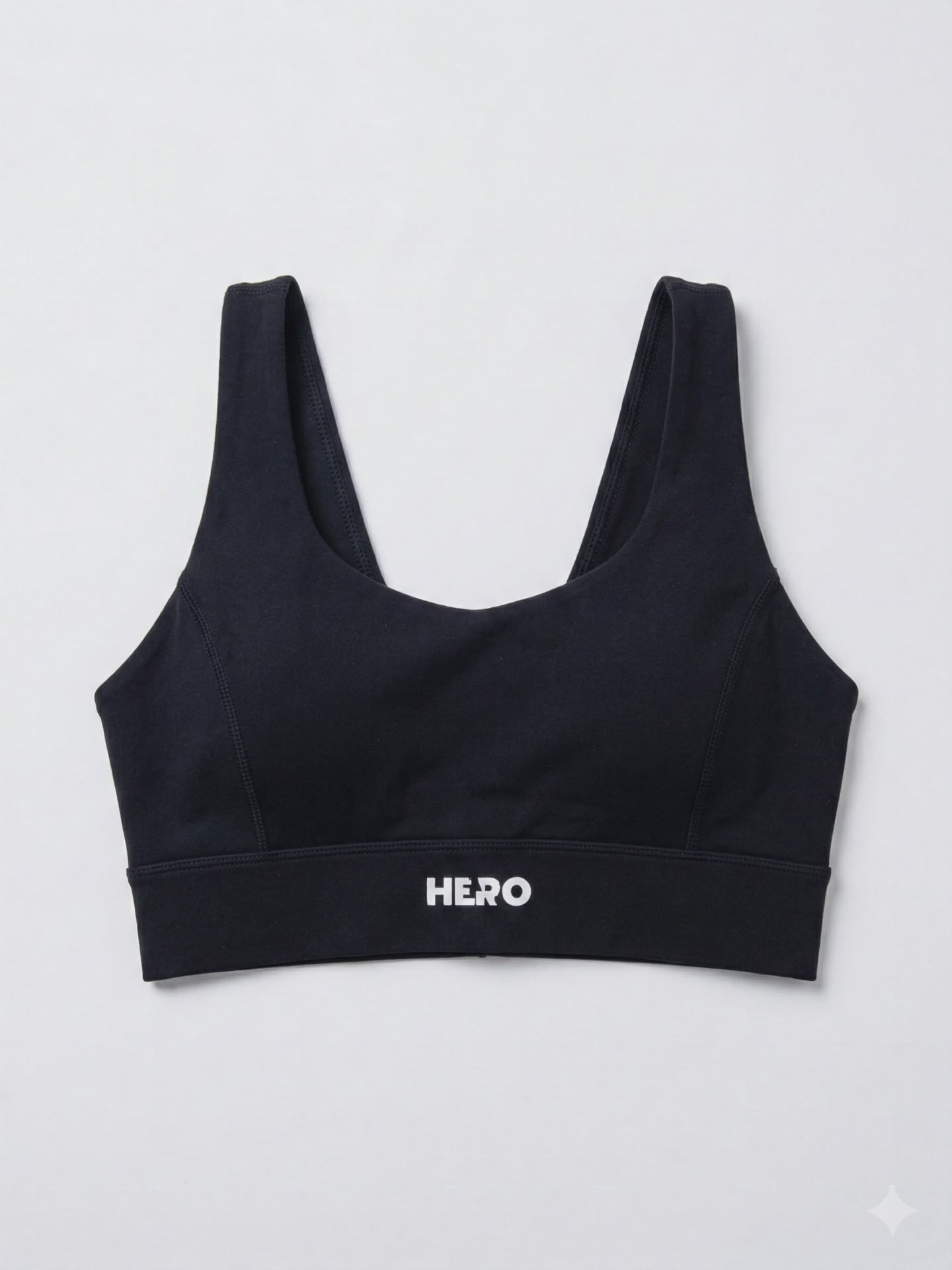 BRASIER DEPORTIVO CRUZADO LISO DESCOTADO EN U HERO NEGRO