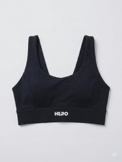 BRASIER DEPORTIVO CRUZADO LISO DESCOTADO EN U HERO NEGRO