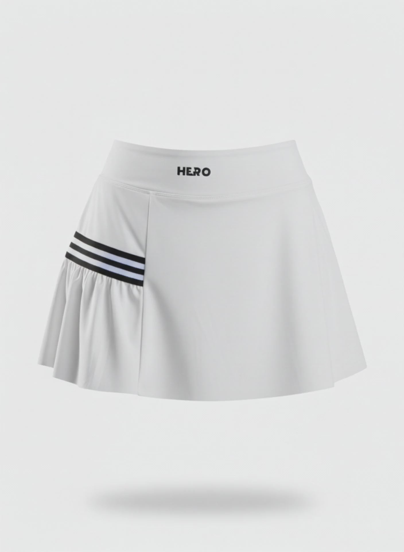 FALDA PLISADA 3 RAYAS HERO BLANCO