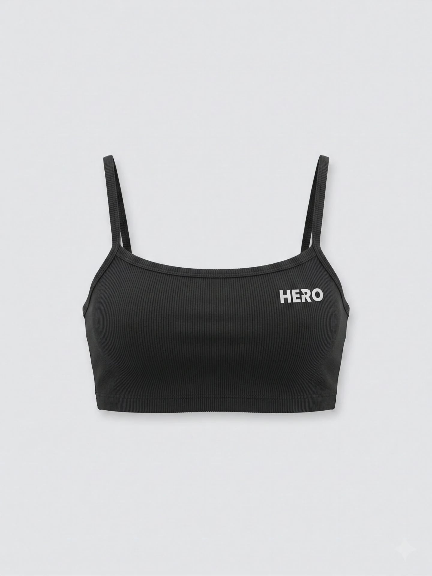 CROP TOP ACANALADO HERO NEGRO