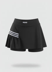 FALDA PLISADA 3 RAYAS HERO NEGRO