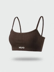 TOP CROP RIBBED HERO MARRON