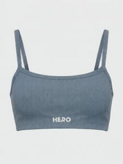 TOP CROP RIBBED HERO AZUL