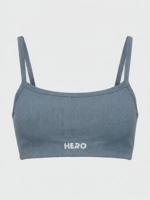 TOP CROP RIBBED HERO AZUL