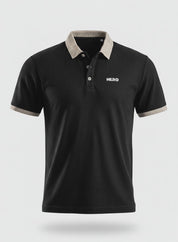 CHEMISE POLO 3 BOTONES AJUSTADA GOLF MVP HERO NEGRO