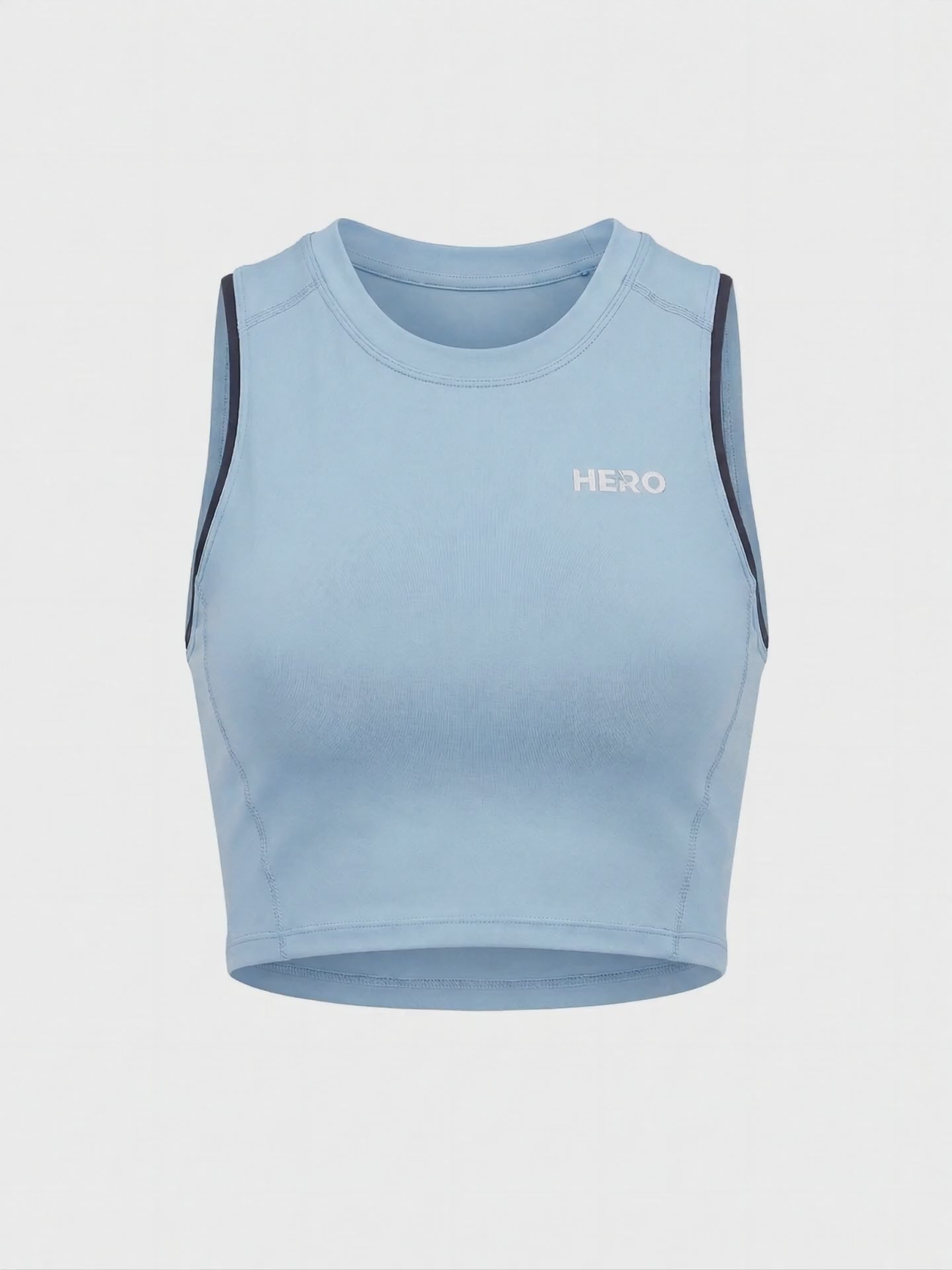 BRASIER DEPORTIVO CUELLO REDONDO CUBIERTO Y ESPALDA CUBIERTA HERO AZUL BEBE