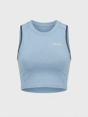 BRASIER DEPORTIVO CUELLO REDONDO CUBIERTO Y ESPALDA CUBIERTA HERO AZUL BEBE