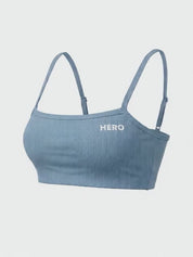 CROP TOP ACANALADO HERO AZUL BEBE