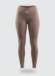 LEGGIN LISO DOBLE COSTURA CINTURA EN V HERO MARRON