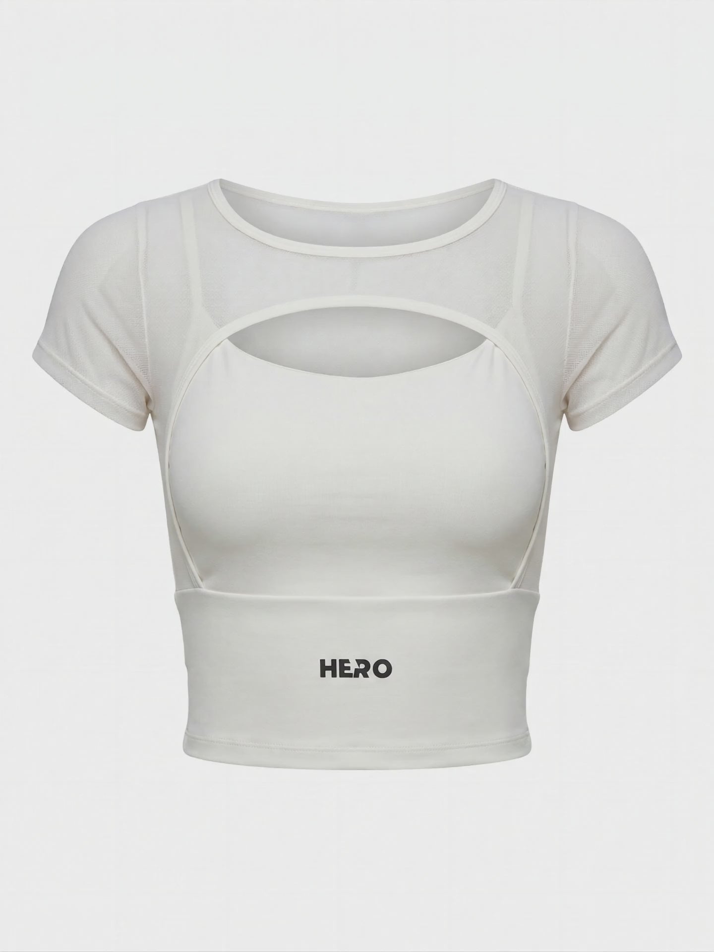TOP COMPLETO CON HOMBROS TRANSPARENTES HERO BEIGE