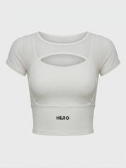 TOP COMPLETO CON HOMBROS TRANSPARENTES HERO BEIGE